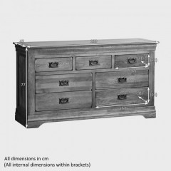 French Rustic Solid Oak 3+4 Chest Of Drawers