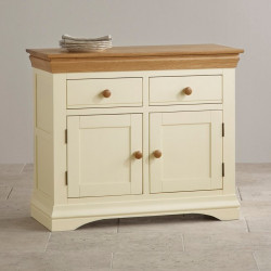 French Cottage Natural Oak and Painted Small Sideboard