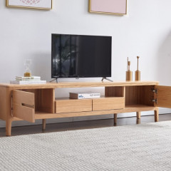 Seattle Natural Solid Oak Large Entertainment Unit