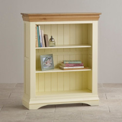 French Cottage Natural Oak and Painted Small Bookcase