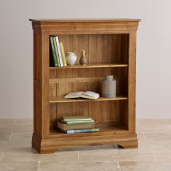 French Rustic Solid Oak Small Bookcase