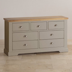 St John's Natural Oak and Light Grey Painted 3+4 Drawer Chest