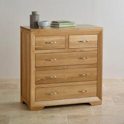 Chamfer Natural Solid Oak 2 over 3 Chest