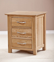 Cambridge Solid Oak 3 Drawers Bedside Table