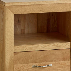 Chamfer Natural Solid Oak 1 Drawer Bedside Table