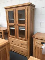 Hudson Solid Oak Glass Display Cabinet