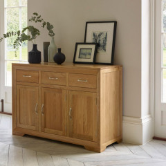 Chamfer Natural Solid Oak Large Sideboard