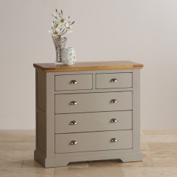 St John's Natural Oak and Light Grey Painted 2+3 Drawer Chest