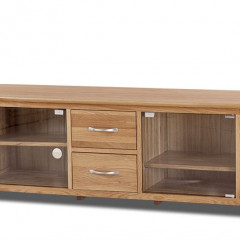 Cambridge Solid Oak Large TV Unit With Glass Doors