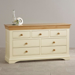 French Cottage Natural Oak and Painted 3+4 Chest of Drawers