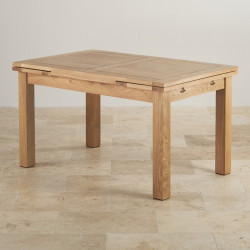 Chamfer 140 Natural Oak Extending Dining Table