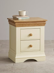 French Cottage Natural Oak and Painted Bedside Table