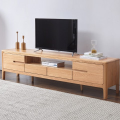 Seattle Natural Solid Oak Large Entertainment Unit