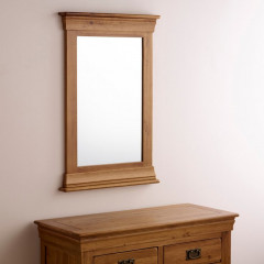 French Rustic Solid Oak Mirror