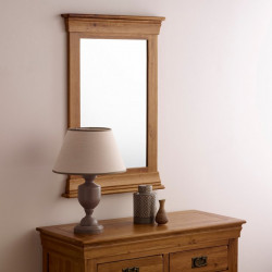 French Rustic Solid Oak Mirror