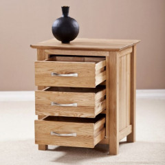 Cambridge Solid Oak 3 Drawers Bedside Table