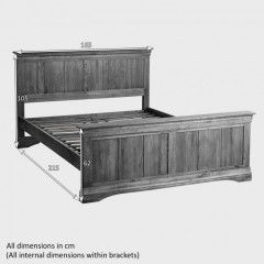 French Rustic Solid Oak Super King-Size Bed