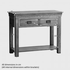 French Rustic Solid Oak Console Table